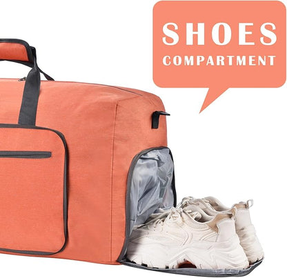 Felipe Varela Duffle Bag with Shoes Compartment and Adjustable Strap,Foldable Travel Duffel Bags