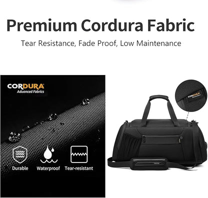 Duffle Bag for Travel, Carry on Gym Bag for Men, Waterproof Sport Bags with Shoe Compartment, 40L