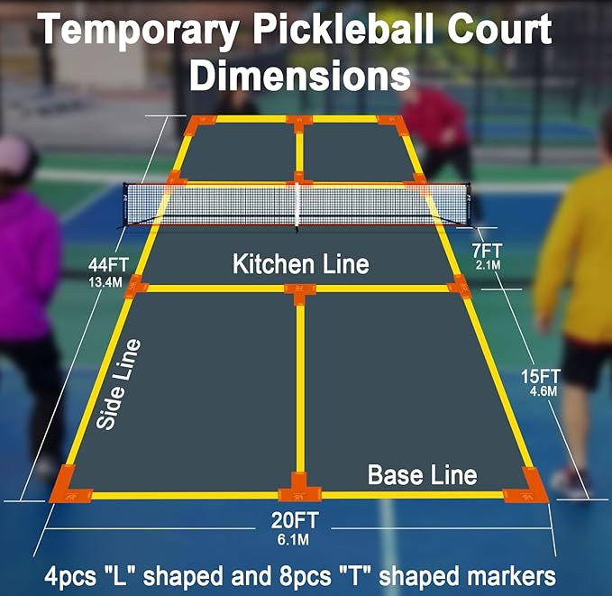 Pickleball Net for Driveway, Portable Pickleball Net System with Regualtion Size 22FT Pickle Ball