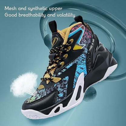 VITUOFLY Kids Basketball Shoes Boys Air Cushion Sneakers Girls Mid Top School Hoops Shoes Non-Slip