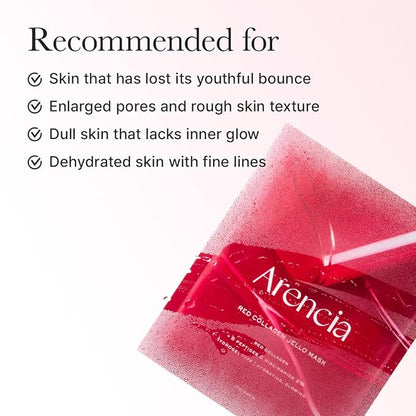 Red Collagen Jello Mask, Plump & Hydrating x 4ea, Overnight Hydrogel Mask for Dry, Mature Skin