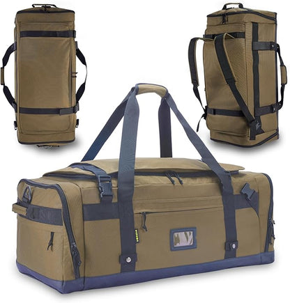 Large Duffle Bag for Travel - Men & Women, Foldable Gym Duffle Backpack, Heavy Duty Tactical