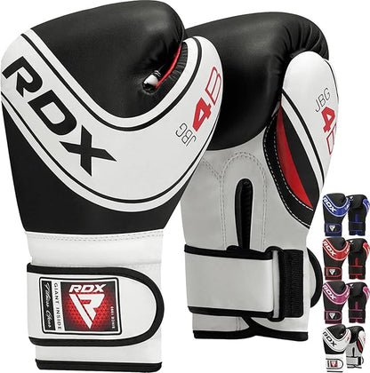 RDX Kids Boxing Gloves, 6oz 4oz Junior Training Mitts, Maya Hide Leather Ventilated Palm, Muay Thai