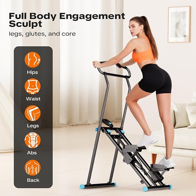 Stair Stepper for Home Gym, 2025 Upgrade Stair Climber w/ 3-Level Resistance & Height, Non-Slip