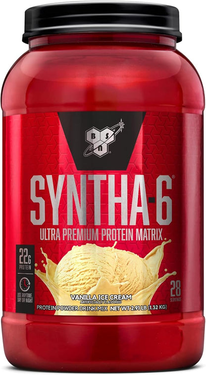 BSN SYNTHA-6 Whey Protein Powder, Vanilla Milk Isolate Protein Powder with Micellar Casein, Ice