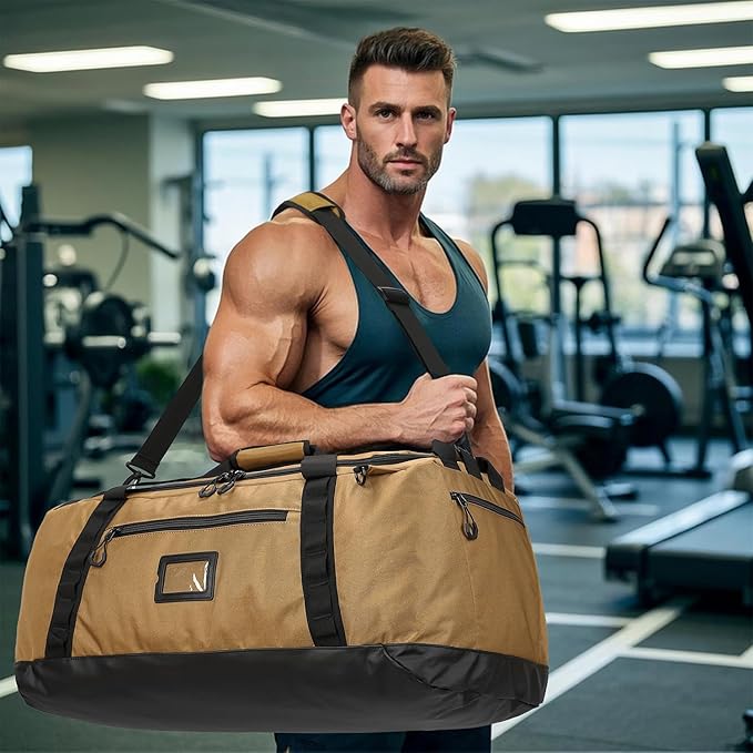 TUGUAN Extra Large Travel Duffle Bag Backpack for Men with Adjustable Dividers 120L Big Weekend