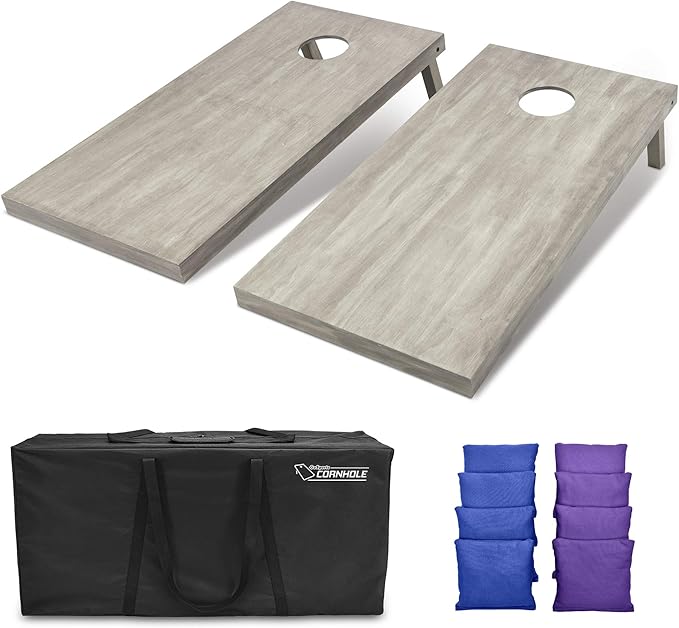 GoSports 4 ft x 2 ft Regulation Size Wooden Cornhole Boards Set - Includes Carrying Case and Bean