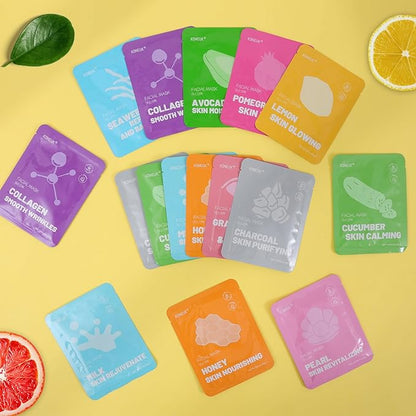120 Pack Collagen Essence Sheet Face Masks Skincare, Moisturizing & Hydrating Face Mask for Skin