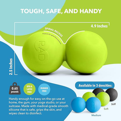 RAD Soft Peanut Massage Ball ??Low Density Yoga Deep Tissue Roller Ball ??Myofascial Release for