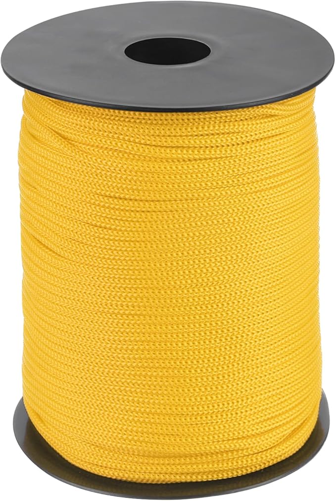 MECCANIXITY 1/8 Inch Polypropylene Rope Braided Ropes, 328ft Nylon Rope Hollow Utility Cord for