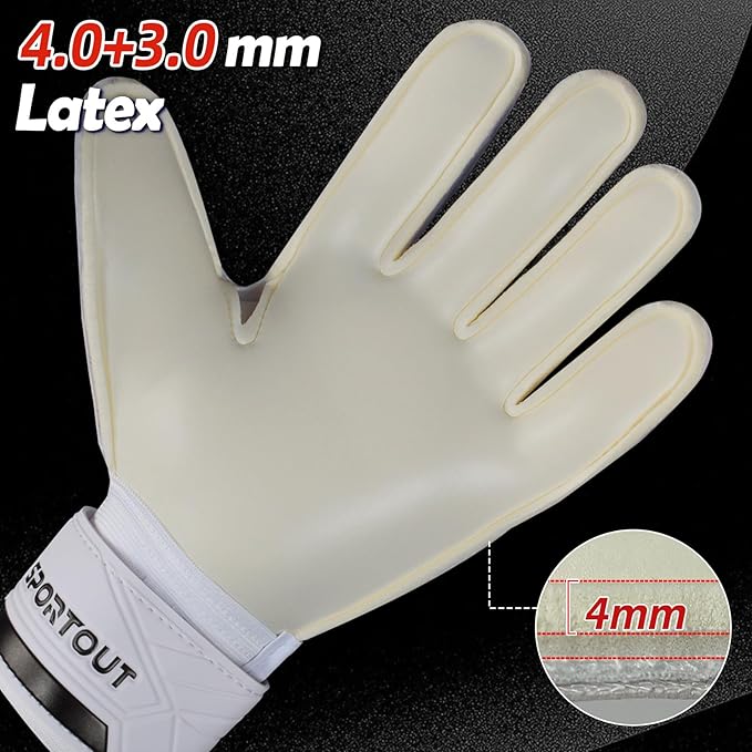Sportout Goalie Gloves, Goalkeeper Gloves with Finger Protection, Breathable Soccer Goalie Gloves