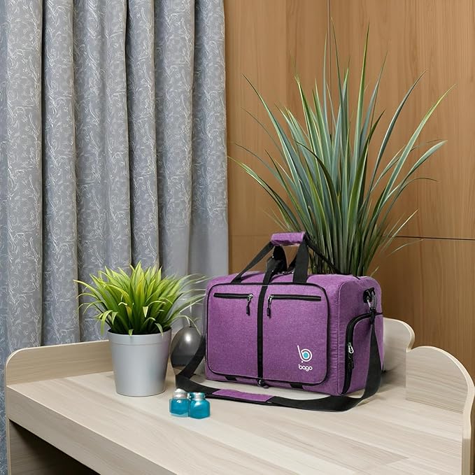 Bago Foldable Duffel Bags for Traveling Women & Men - 40L Sports Packable Duffle Bag for Travel