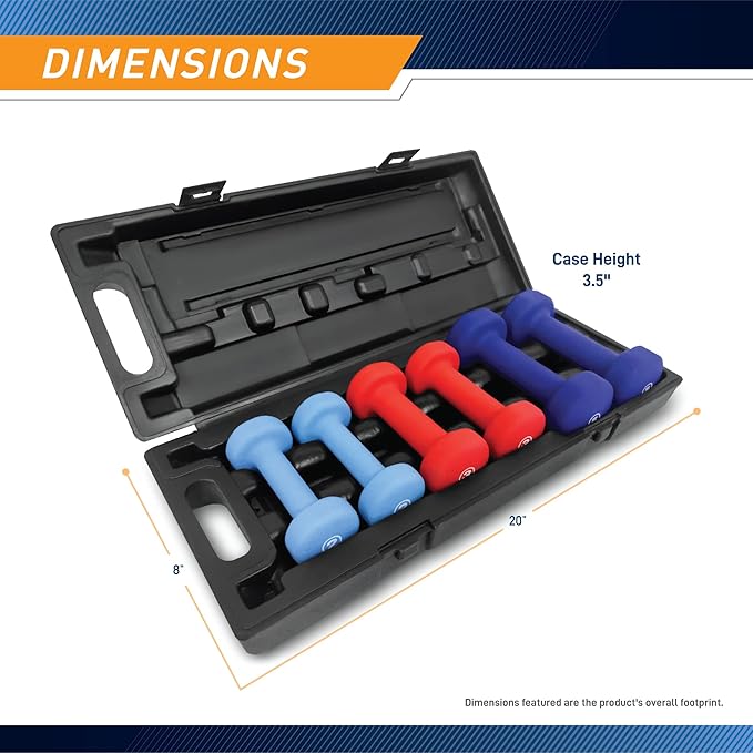 Marcy Colored Neoprene Dumbbell (Sold in Singles or Set) Hand Weights, Exercise Free Weights for