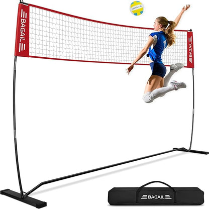 BAGAIL Volleyball Net, 12ft/20ft Portable Volleyball Net for Backyard - Adjustable Height