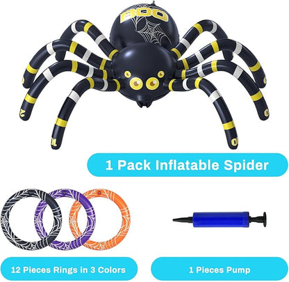 Garma Inflatable Spider Ring Toss Game for Kids' Halloween Party & Outdoor Fun