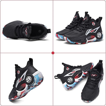 JMFCHI Kids Basketball Shoes High-top Sports Shoes Sneakers Durable Lace-up Non-Slip Running Shoes