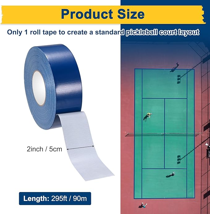 Pickleball Court Tape, Outdoor Pickleball Lines, No Residue Court Marking Kit for