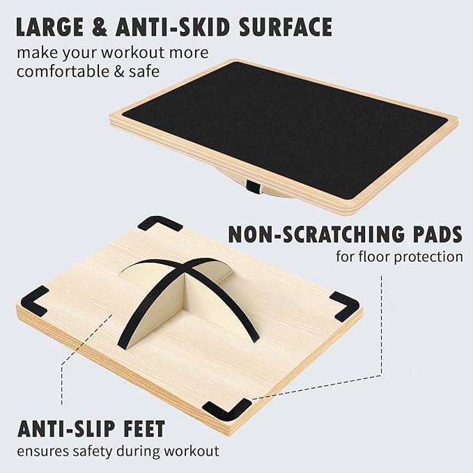 Balance Board Professional Wobble Board for Adults Anti-Slip for Physical Therapy Standing Desk