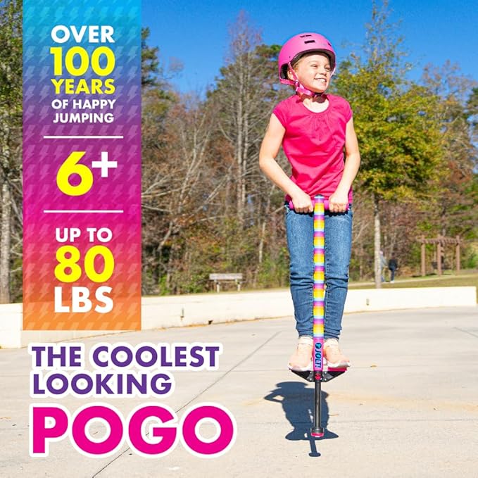 Flybar Pogo Stick for Kids, 40 to 80 Pounds, Perfect for Beginners, Easy Grip Foam Handles