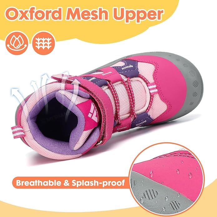 Mishansha Kids Hiking Boots Toddler Girls Boys Hiking Shoes Water-Resistant Anti-Collision Non-Slip