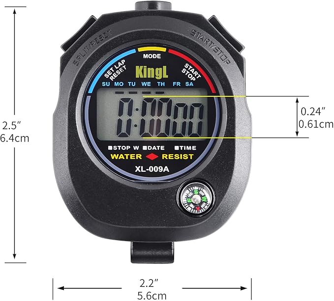 KingL Digital Stopwatch Timer - Interval Timer with Large Display (Stopwatch*5)