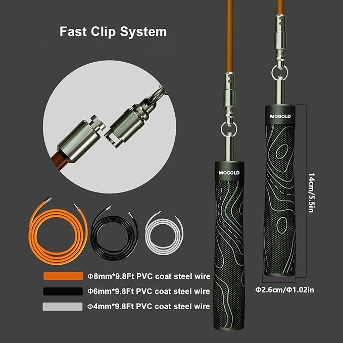 Weighted Jump Rope for Men Women -Interchangeable 1/5lb 1/4lb 1/2lb Heavy jump ropes - 360 Degree