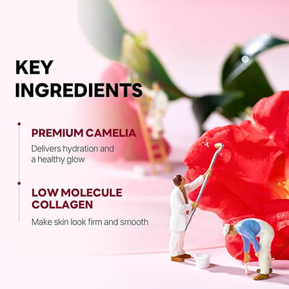 ROUND LAB Camellia Collagen Mask, 30min Hydrogel Mask, Quick Hydration, Firming&Pore Minimizing