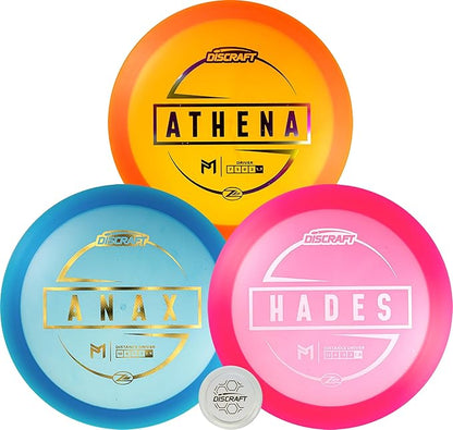 Discraft Paul McBeth Z Lite 3-Pack - Signature Disc Golf Set with Anax, Athena, & Hades