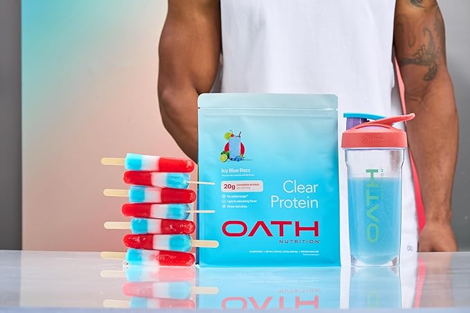 Clear Whey Isolate Protein Powder, ICY Blue Razz, 20g Complete Protein per Serving, No Added Sugar