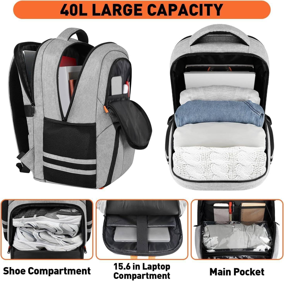 Ytonet Gym Backpack for Men Women, Backpack for Men with Shoe Compartment