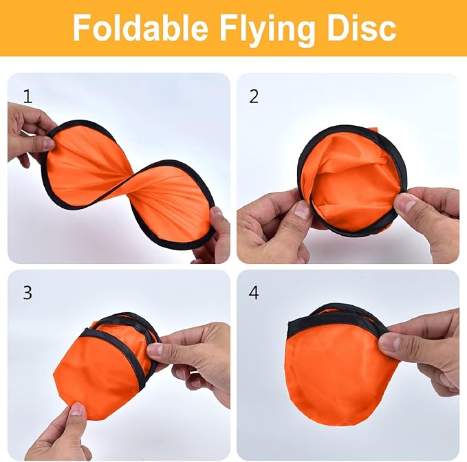 Mototo 30 Pieces Foldable Flying Disc Fans with Bag Folding Pocket Toy Set for Kids Fun Birthday