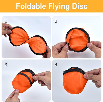 Mototo 30 Pieces Foldable Flying Disc Fans with Bag Folding Pocket Toy Set for Kids Fun Birthday