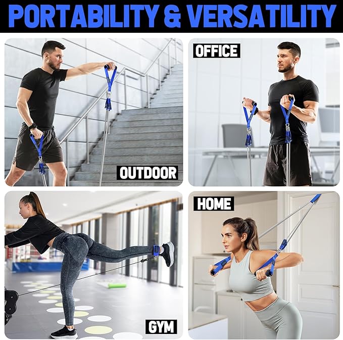 WALITO Resistance Bands Set - Exercise Bands with Handles, Door Anchor, Legs Ankle Straps, for