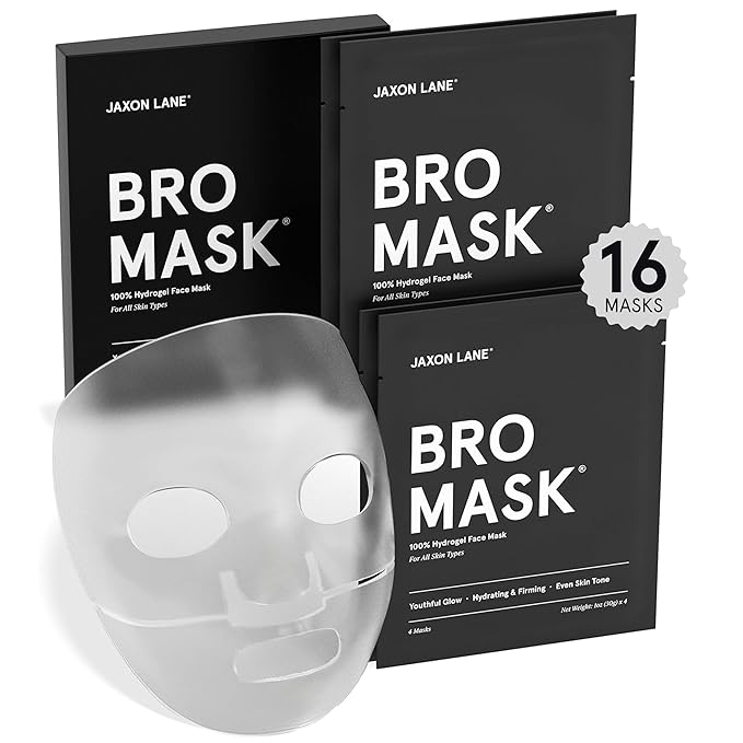 BRO MASK: Korean Face Mask for Men | 2 Pc. Hydrating Anti Aging Sheet Masks Contain Vitamin C
