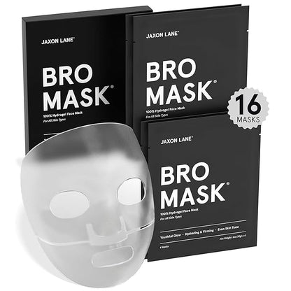 BRO MASK: Korean Face Mask for Men | 2 Pc. Hydrating Anti Aging Sheet Masks Contain Vitamin C