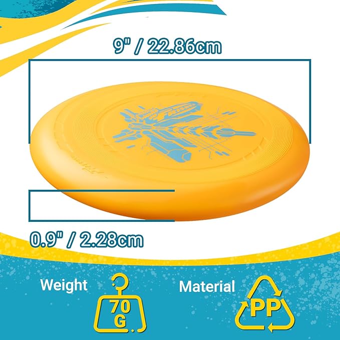 Wham-O Frisbee Go Flying Disc, 9 Inch Lightweight Sports Disc for Beginners Outdoor Beach Backyard