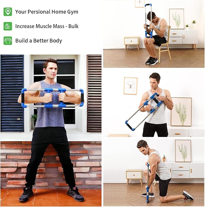Push Down Bar Machine - Chest Expander at Home Workout Equipment, Arm Exerciser - Portable Spring