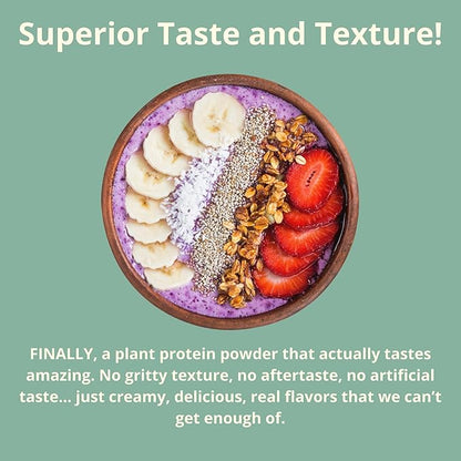 Clean Vegan Protein Powder Chocolate - Plant Based Protein Powder Dairy Free for Gut Health, No