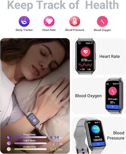 Health Fitness Tracker with 24/7 Heart Rate, Blood Oxygen, Blood Pressure, Sleep Tracker, 5ATM