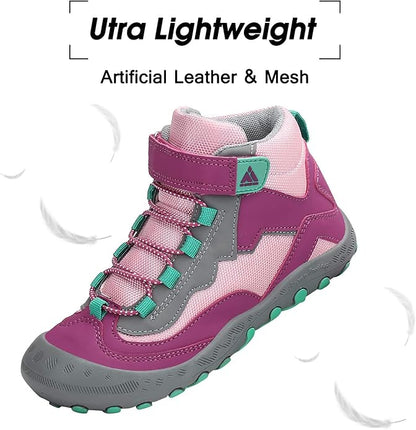Mishansha Kids Hiking Boots Toddler Girls Boys Hiking Shoes Water-Resistant Anti-Collision Non-Slip