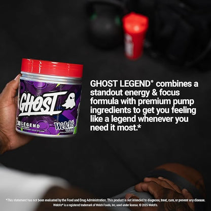 GHOST Legend Pre-Workout Powder, Welch's Grape - 30 Servings ??Pre-Workout for Men & Women with