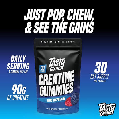 Creatine Gummies - 90g of Creatine Monohydrate - Workout Supplements - Build Muscle & Boost