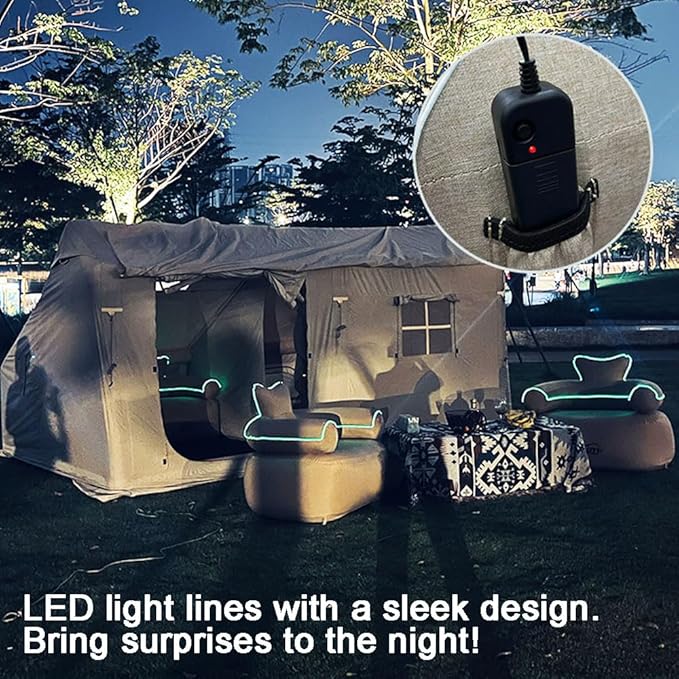 LUOOV Inflatable Couch Chairs Blow up Camp Sofa Camping Air Couch Sofa Inflatable Outdoor Furniture