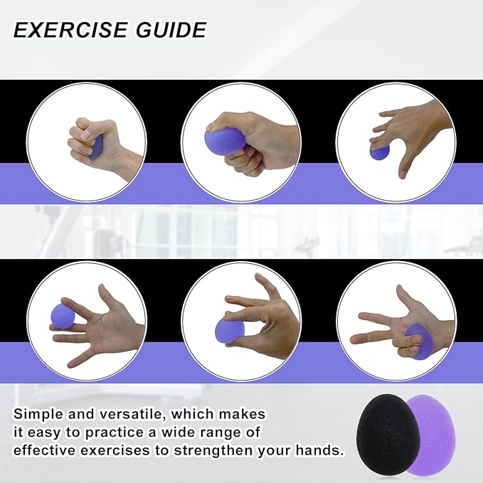 Stress Balls for Adults, Hand Exersicers for Strength, Squeeze Balls for Hand Therapy, Hand