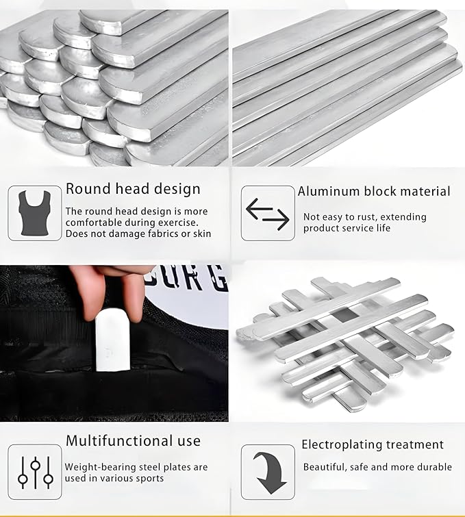 Weight Vest Plates, Adjustable Steel Weighted Plates For Vest, Round Head Strength Training Plates