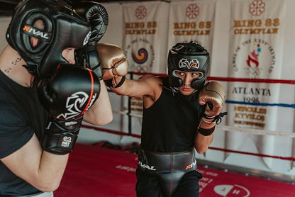RIVAL Boxing RHG10 Intelli-Shock Headgear, D3O Front and Side Padding, Hook and Loop Back