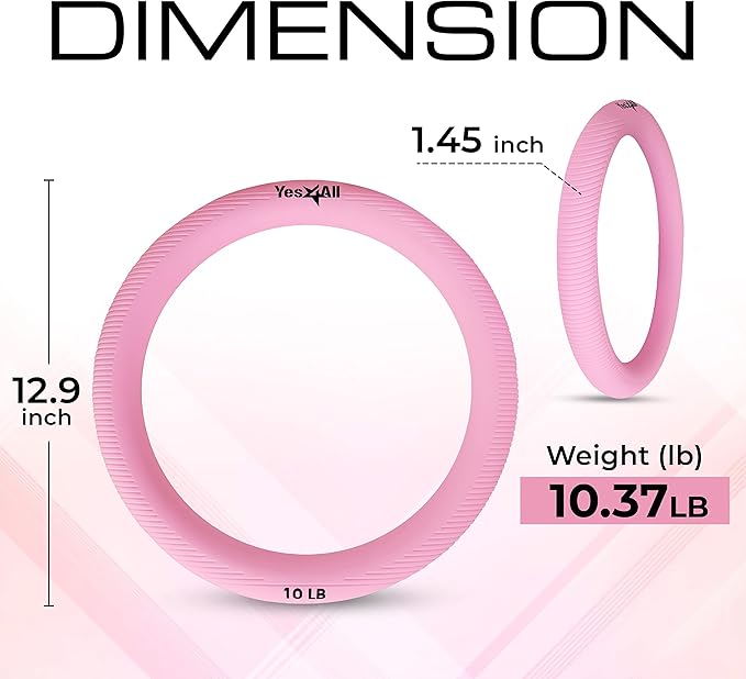 Yes4All Power Ring 10lbs, Weight Ring, Weighted Circle, Kettlebell for Yoga Exercise, Aerobics