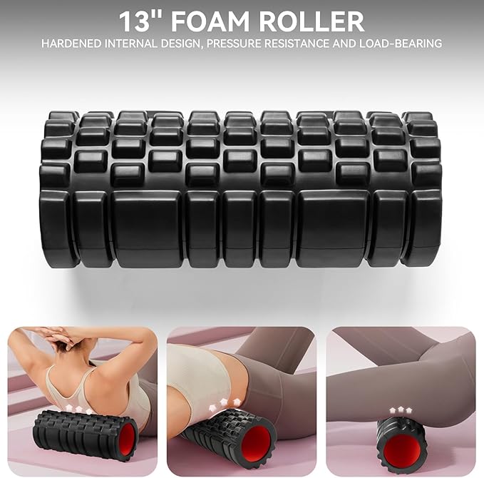Foam Roller for Deep Tissue Massager, 13" High Density Exercise Patented Roller for Muscle Massage