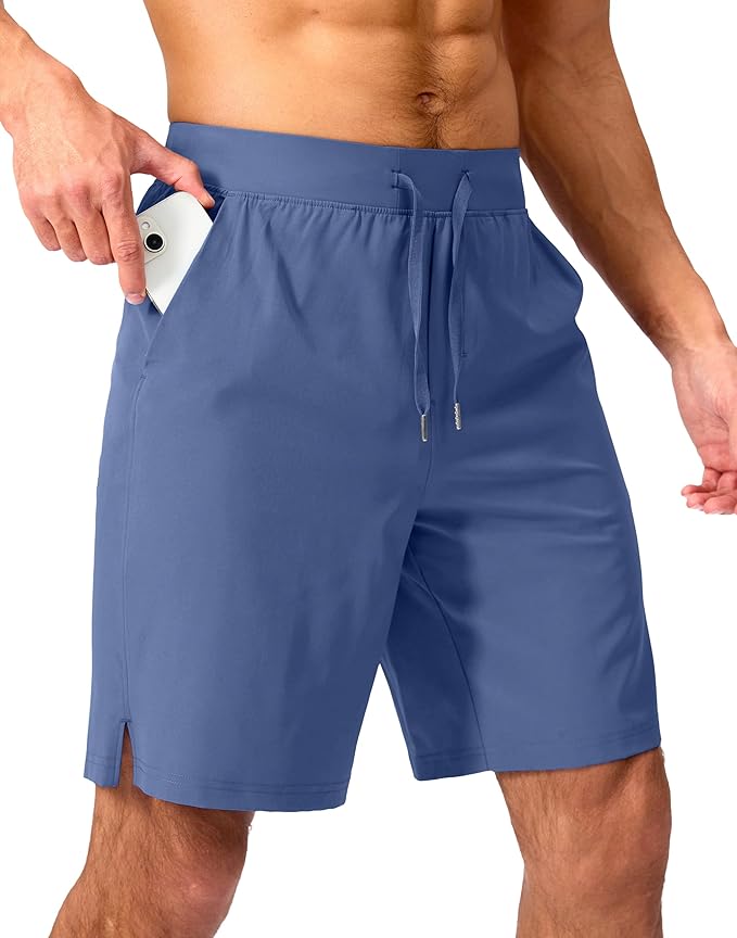 Men's Running Shorts with Zipper Pockets 9 Inch/ 7 Inch / 5 Inch Lightweight Quick Dry Gym Workout