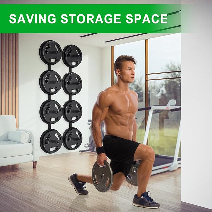 "Kipika Weight Plate Storage Rack - Wall Mounted Weight Plate Holder with Durable Steel